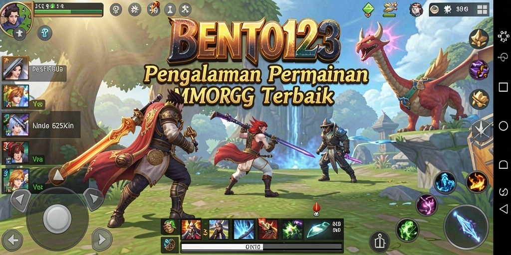 Screenshot BENTO123 menampilkan aksi seru dalam pertarungan MMORPG.