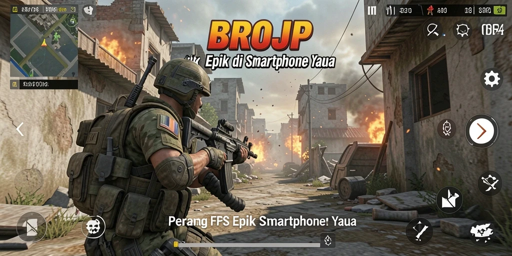 Gameplay intens di BROJP dengan aksi tembak-menembak yang seru.