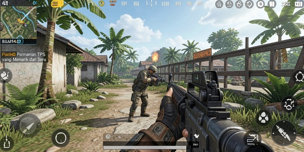 Tampilan gameplay BUAH4D yang seru dalam aksi TPS.