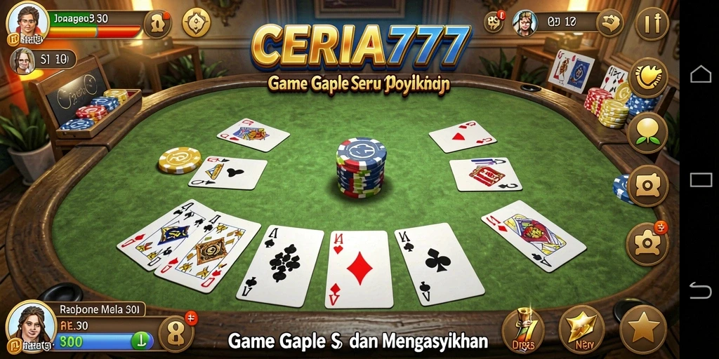 Tampilan gameplay Gaple yang seru dan interaktif di CERIA777.