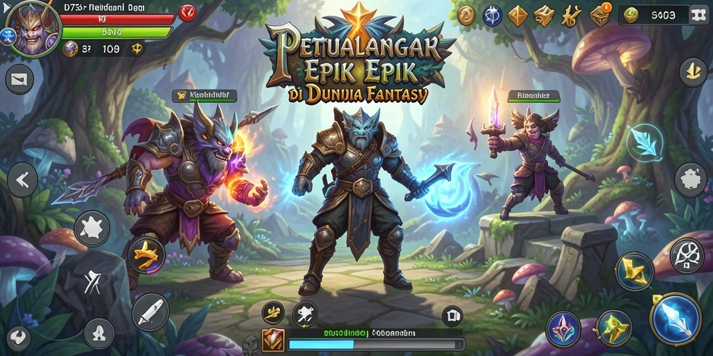 Tangkapan layar D73 yang menampilkan aksi pertarungan RPG yang mendebarkan.