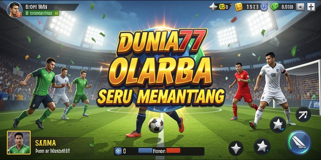 Tampilan gameplay DUNIA77, menunjukkan aksi olahraga mendebarkan.