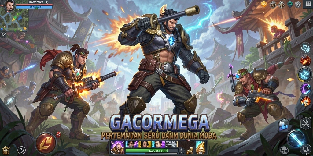 Gameplay seru di arena GACORMEGA dengan karakter yang beragam.