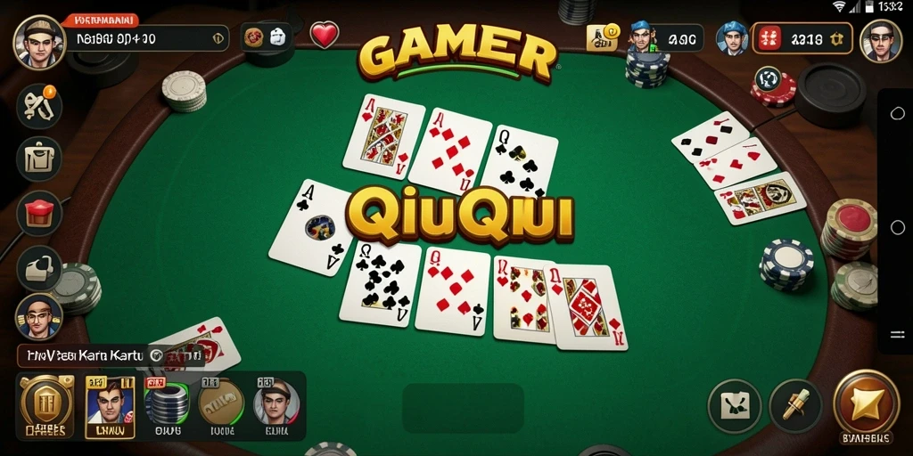 Screenshot gameplay menunjukkan momen seru bermain QiuQiu.