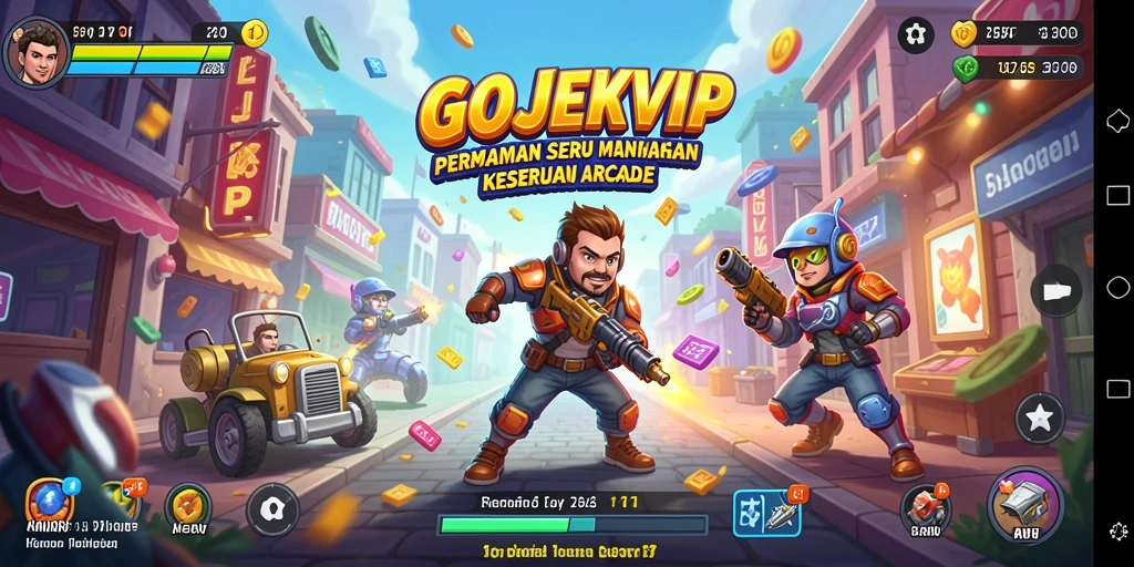 Tangkapan layar dari gameplay seru GOJEKVIP dengan tantangan Arcade.