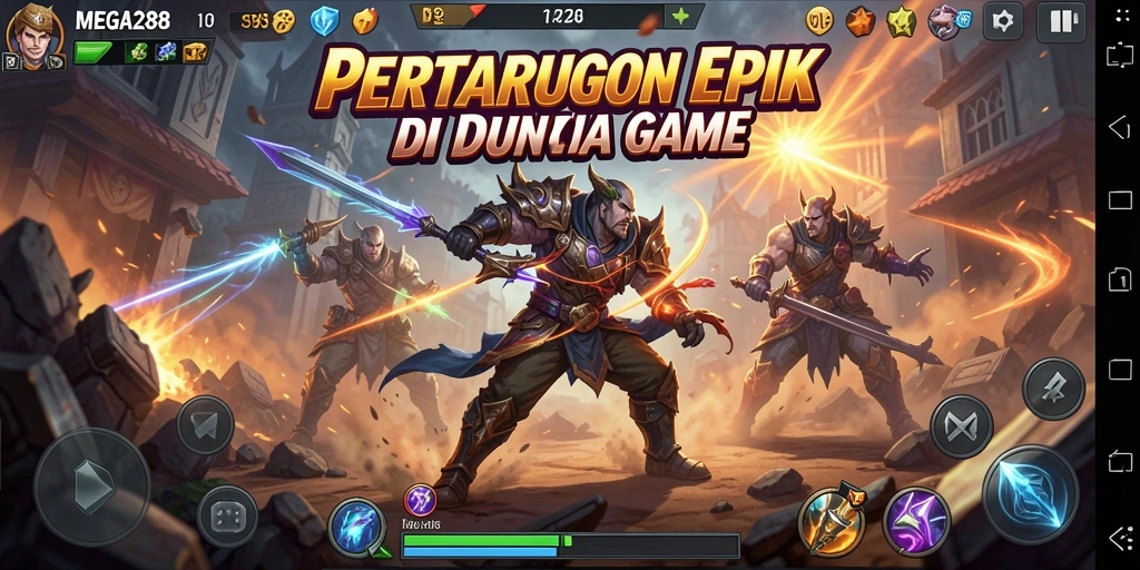Gameplay seru dengan pertarungan karakter yang berbeda.