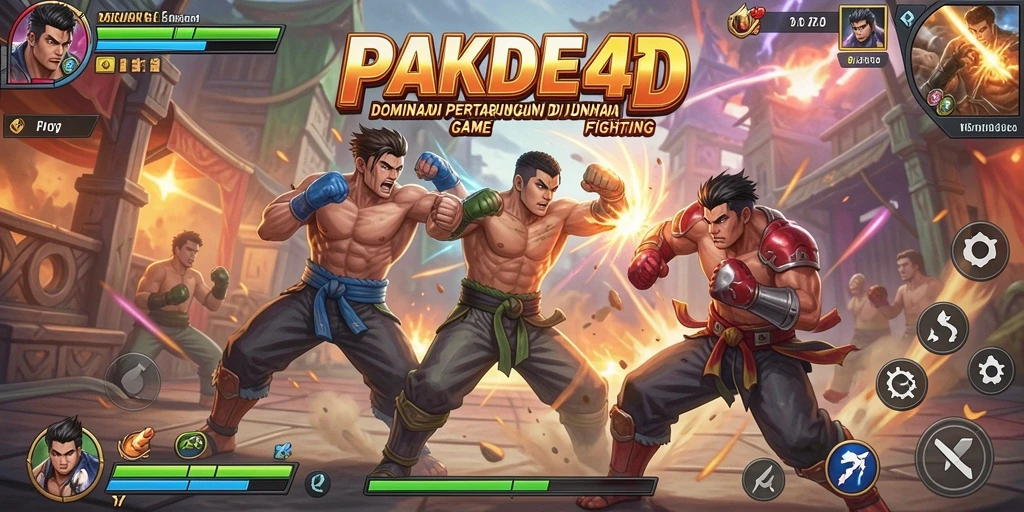 Tampilan aksi mendebarkan dari gameplay PAKDE4D dalam pertarungan Fighting.
