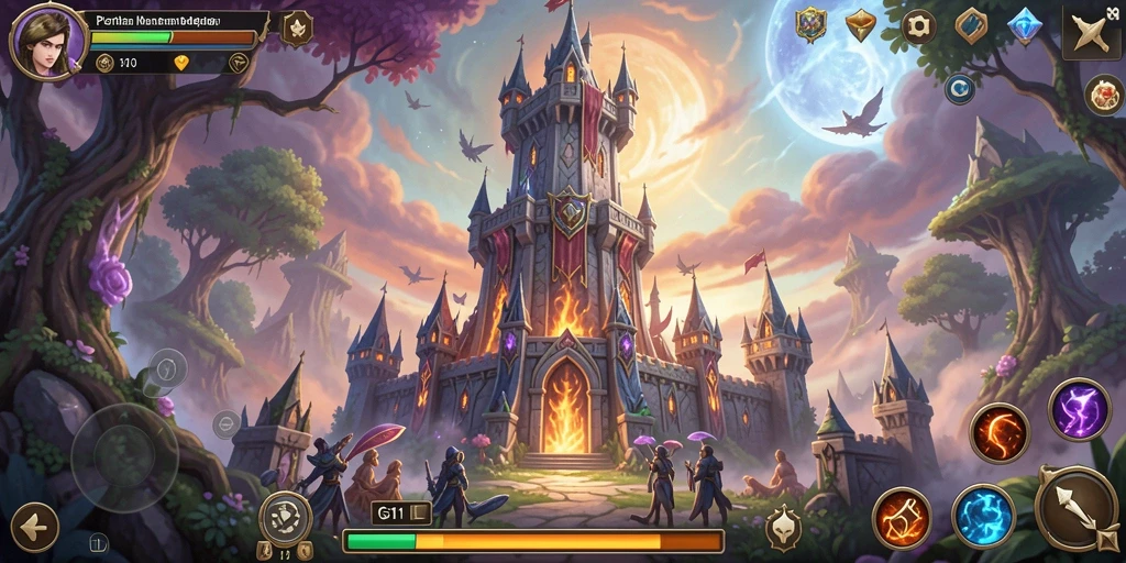 Tangkapan layar dari gameplay menara pertahanan yang menegangkan.
