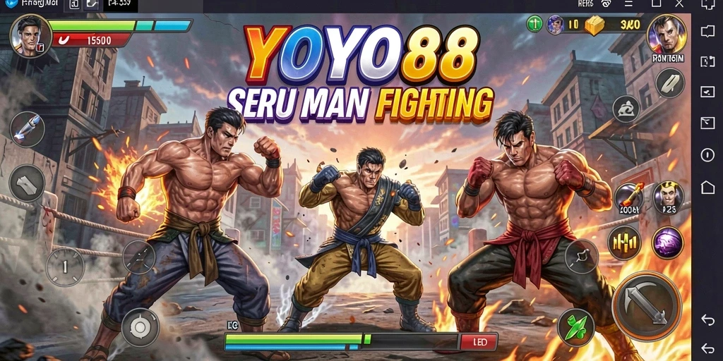 Tangkapan layar gameplay YOYO88 dengan pertarungan intens dan karakter menakjubkan.